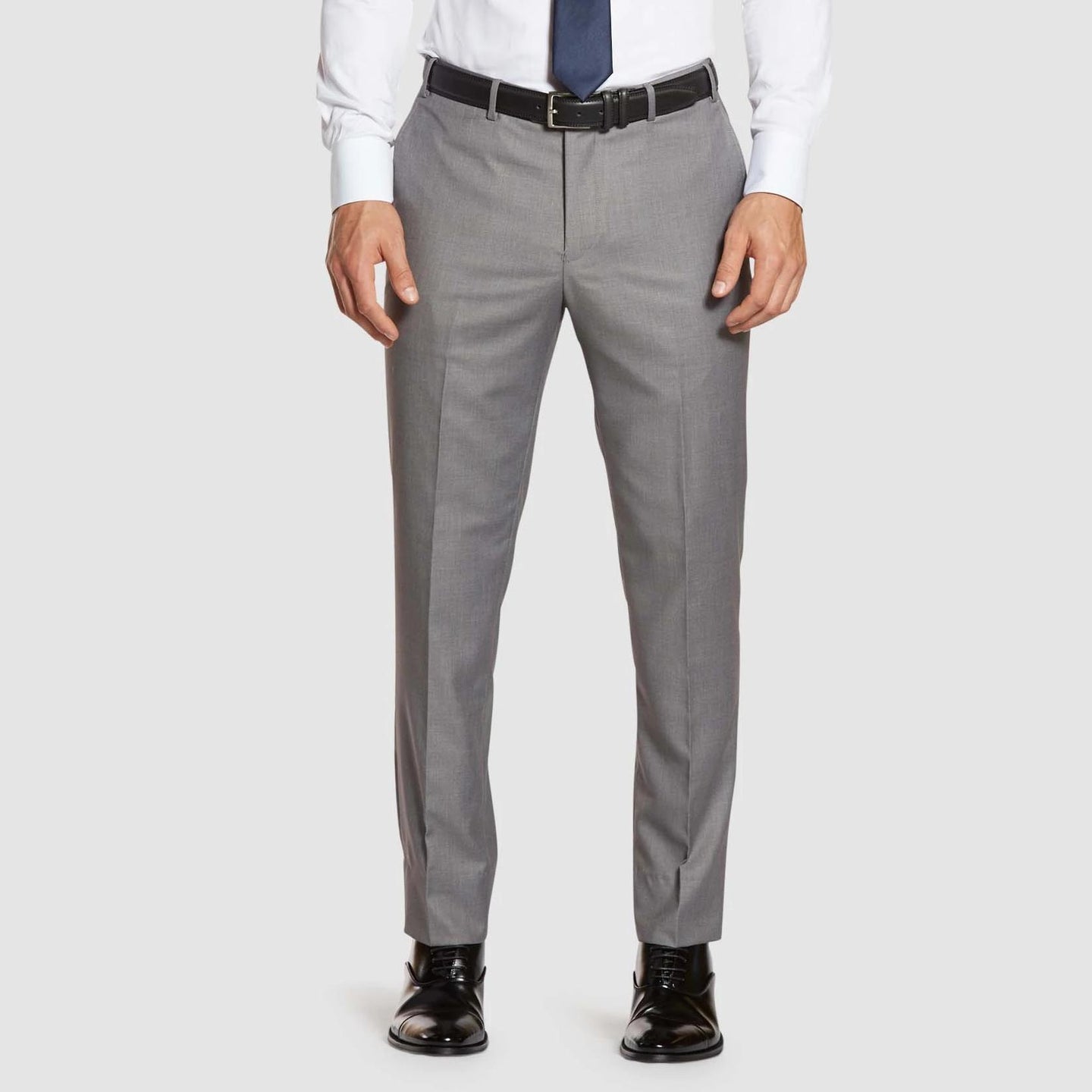 Textured Gray Suit Pants